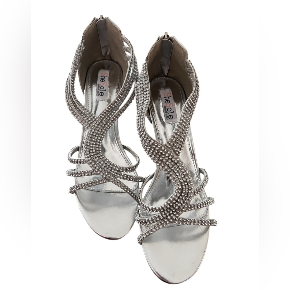 Silver Strappy Women's Shoes
